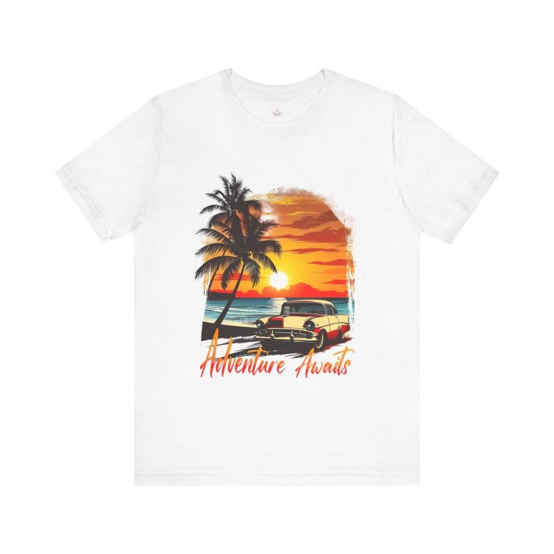 Adventure Awaits Vintage Car Unisex Jersey Short Sleeve Tee
