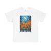 Artistic Unisex Heavy Cotton Tee - Moonlit City Graphic Shirt Gift For Art