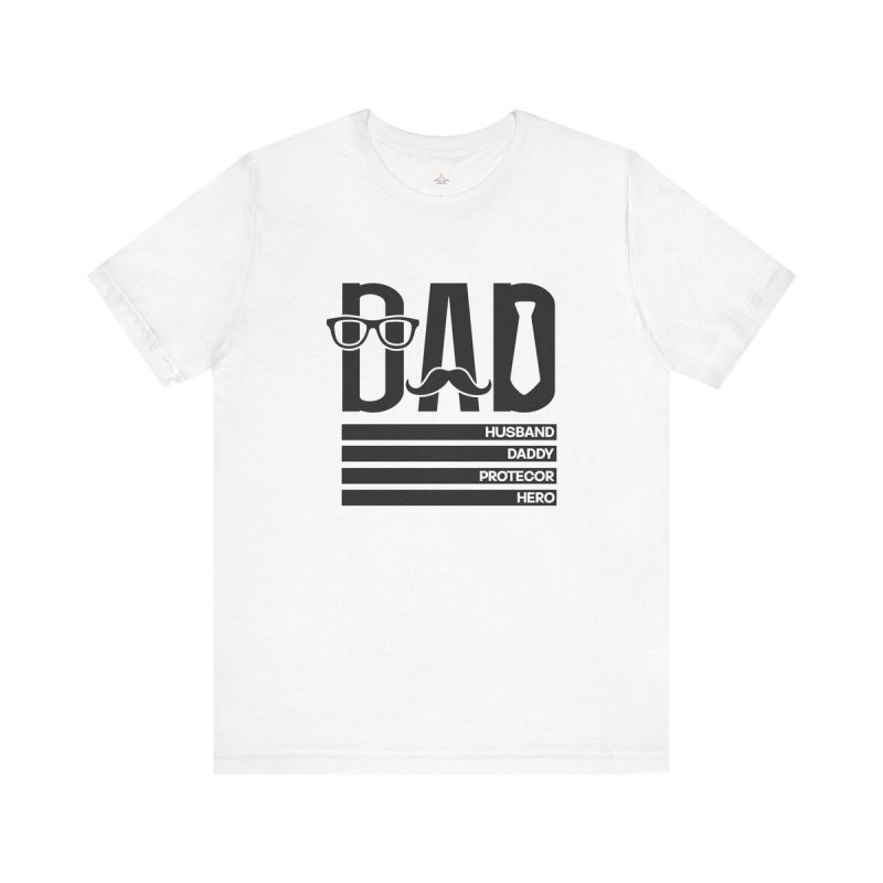 Dad. Husband. Daddy. Protector. Hero. Unisex Jersey Short Sleeve Tee