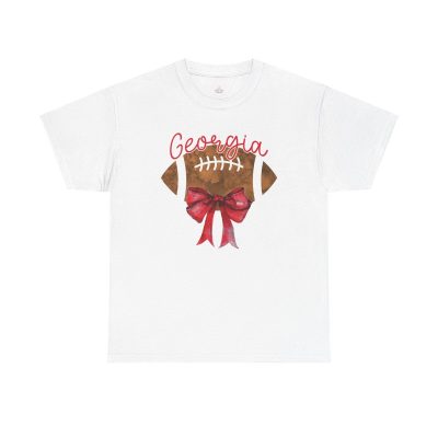 Georgia Football Red Bow Coquette Unisex Heavy Cotton Tee
