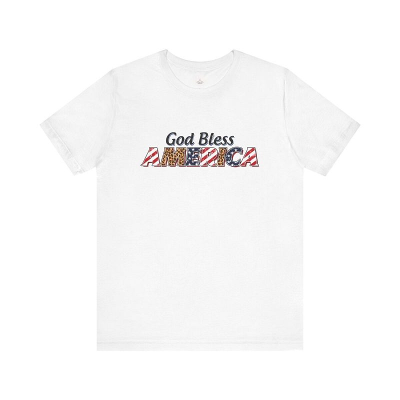 God Bless America Leopard Print Unisex Jersey Short Sleeve Tee
