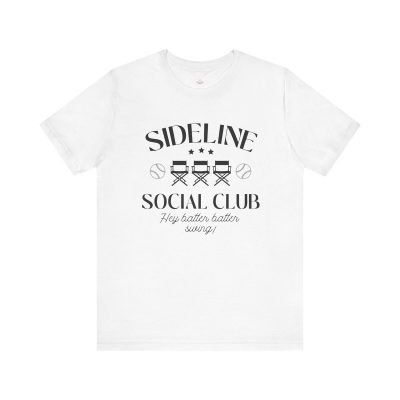 Sideline Social Club Black Font Unisex Jersey Short Sleeve Tee