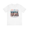 Usa Red White And Blue Unisex Jersey Short Sleeve Tee