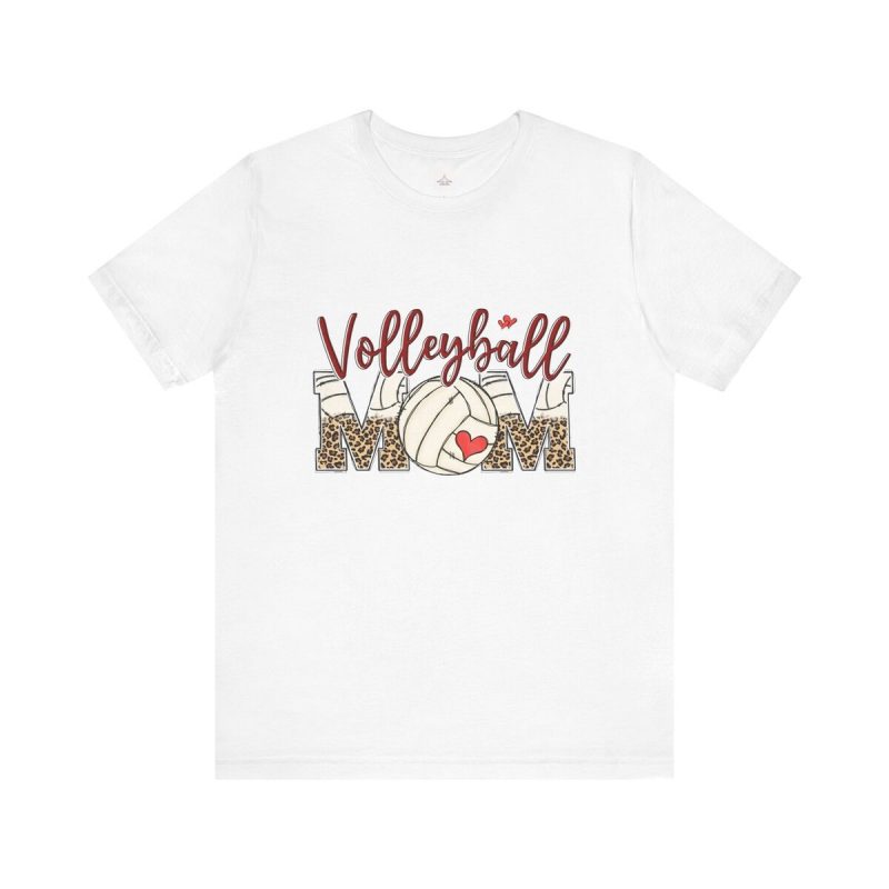 Volleyball Mom Leopard Print Unisex Jersey Short Sleeve Tee