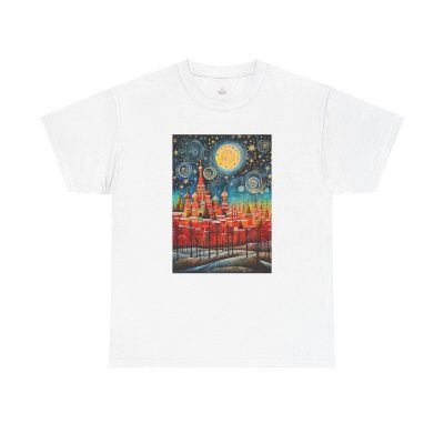 Whimsical Landscape Unisex Heavy Cotton Tee Art Tee Gift For Art Lovers